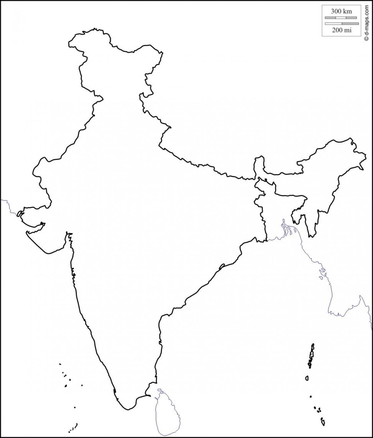 भारत का नक्शा रूपरेखा 